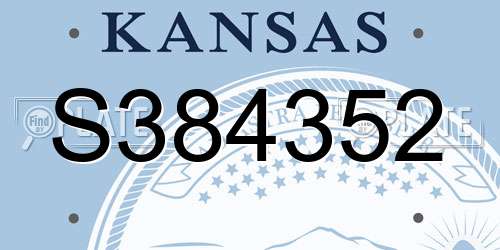 S384352 Kansas License Plate
