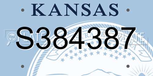 S384387 Kansas License Plate