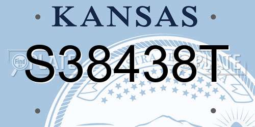 S38438T Kansas License Plate