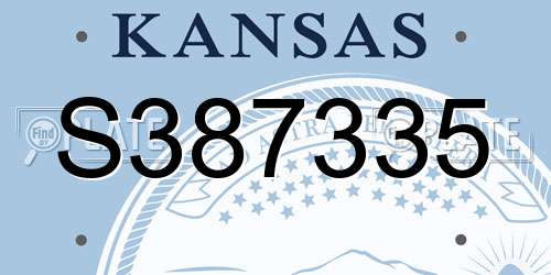 S387335 Kansas License Plate