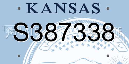 S387338 Kansas License Plate