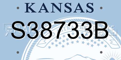 S38733B Kansas License Plate