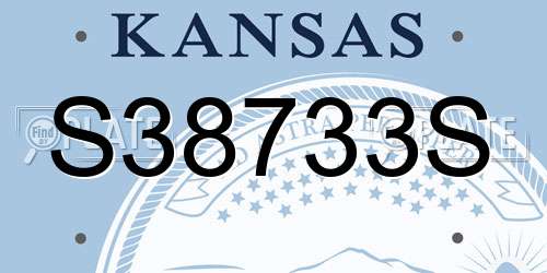S38733S Kansas License Plate