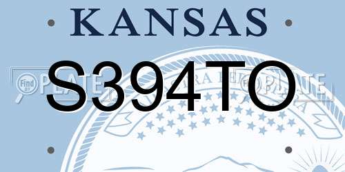 S394TO Kansas License Plate