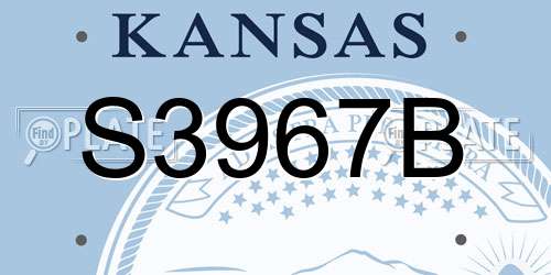 S3967B Kansas License Plate