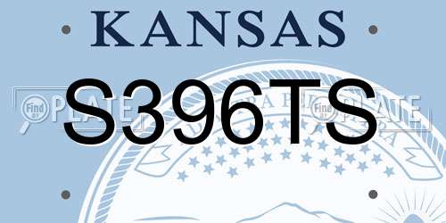 S396TS Kansas License Plate
