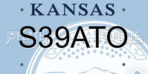 S39ATO Kansas License Plate