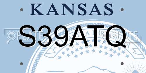 S39ATQ Kansas License Plate
