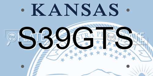 S39GTS Kansas License Plate