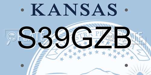 S39GZB Kansas License Plate