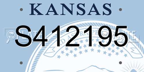S412195 Kansas License Plate