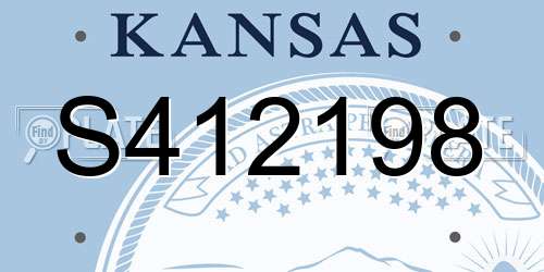 S412198 Kansas License Plate