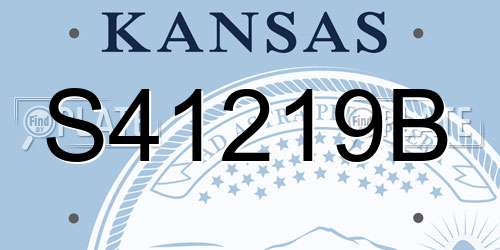 S41219B Kansas License Plate
