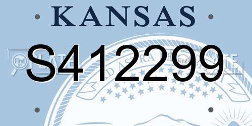 S412299 Kansas License Plate