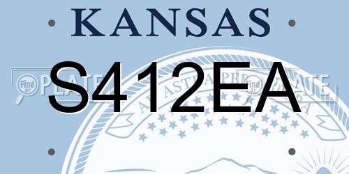 S412EA Kansas License Plate
