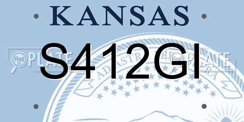 S412GI Kansas License Plate