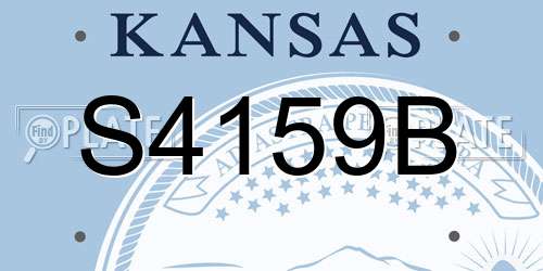 S4159B Kansas License Plate
