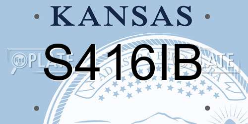 S416IB Kansas License Plate
