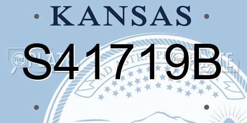 S41719B Kansas License Plate