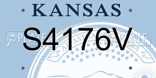 S4176V Kansas License Plate