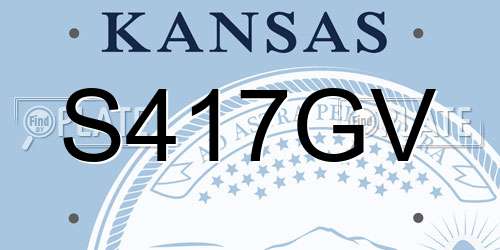 S417GV Kansas License Plate