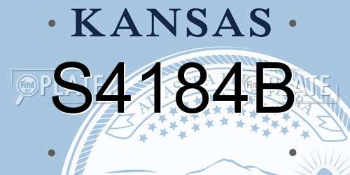 S4184B Kansas License Plate