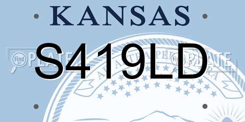 S419LD Kansas License Plate