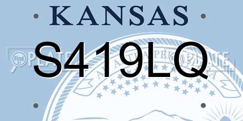 S419LQ Kansas License Plate