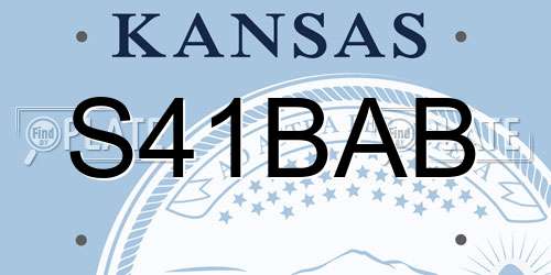 S41BAB Kansas License Plate