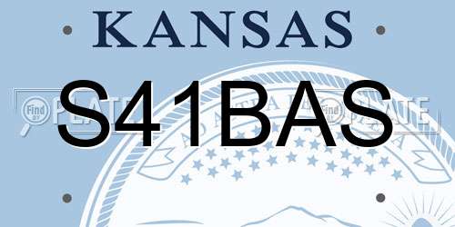 S41BAS Kansas License Plate