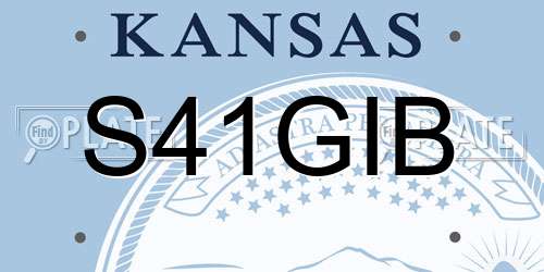 S41GIB Kansas License Plate