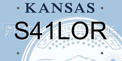S41LOR Kansas License Plate