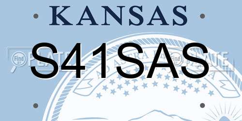S41SAS Kansas License Plate