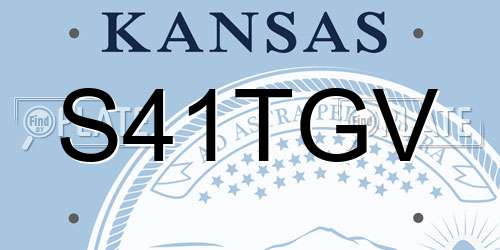 S41TGV Kansas License Plate