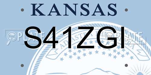 S41ZGI Kansas License Plate