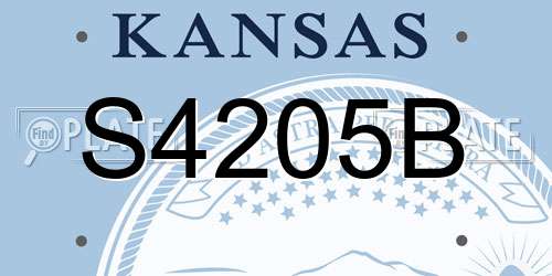 S4205B Kansas License Plate