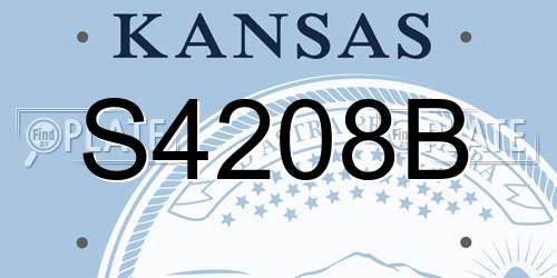 S4208B Kansas License Plate