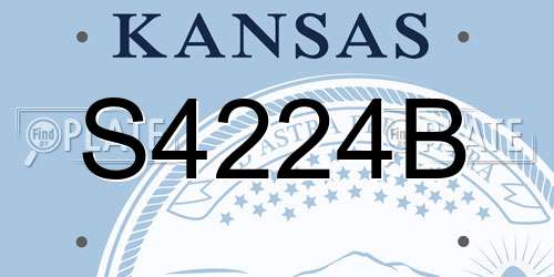 S4224B Kansas License Plate
