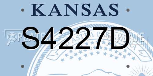 S4227D Kansas License Plate