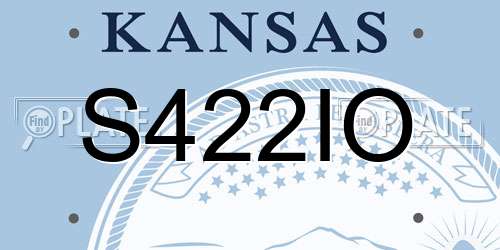 S422IO Kansas License Plate