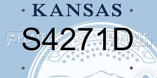 S4271D Kansas License Plate