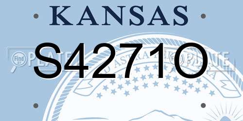 S4271O Kansas License Plate