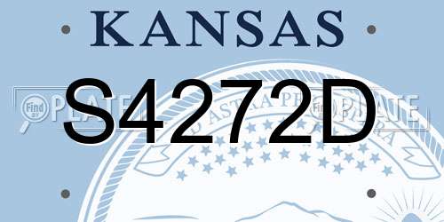 S4272D Kansas License Plate