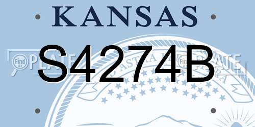 S4274B Kansas License Plate