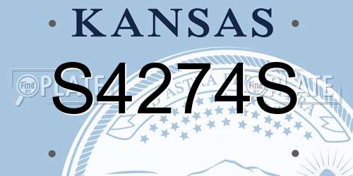 S4274S Kansas License Plate