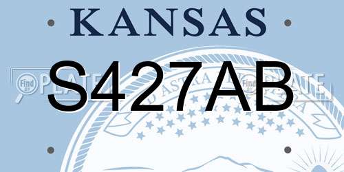 S427AB Kansas License Plate