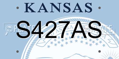 S427AS Kansas License Plate