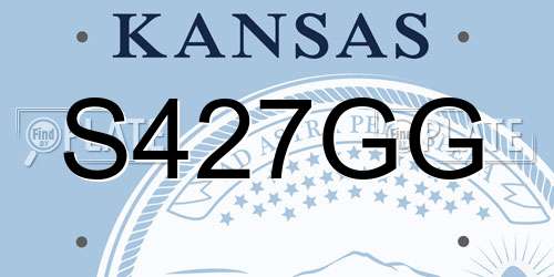 S427GG Kansas License Plate