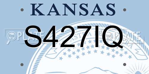 S427IQ Kansas License Plate