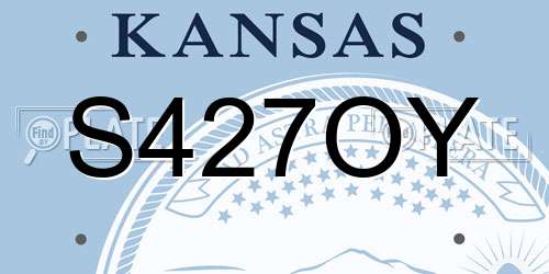 S427OY Kansas License Plate